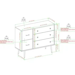 Dressers & Chests-Kirkland's Home Eden Light Birch Tapered Legs Dresser Ivory