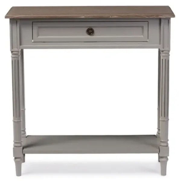Console Tables-Kirkland's Home Edward Gray Mindi Wood Fluted Console Table