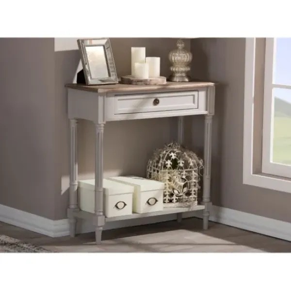 Console Tables-Kirkland's Home Edward Gray Mindi Wood Fluted Console Table