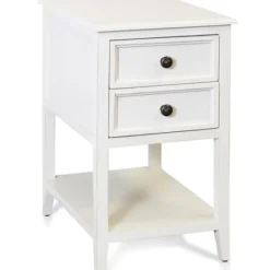 Accent & End Tables-Kirkland's Home Eggshell Slim Side Table With Shelf White