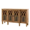 Cabinets & Sideboards-Kirkland's Home Eleanora Acorn Wood 4-Door Sideboard Brown