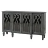 Cabinets & Sideboards-Kirkland's Home Eleanora Wood 4-Door Sideboard Gray