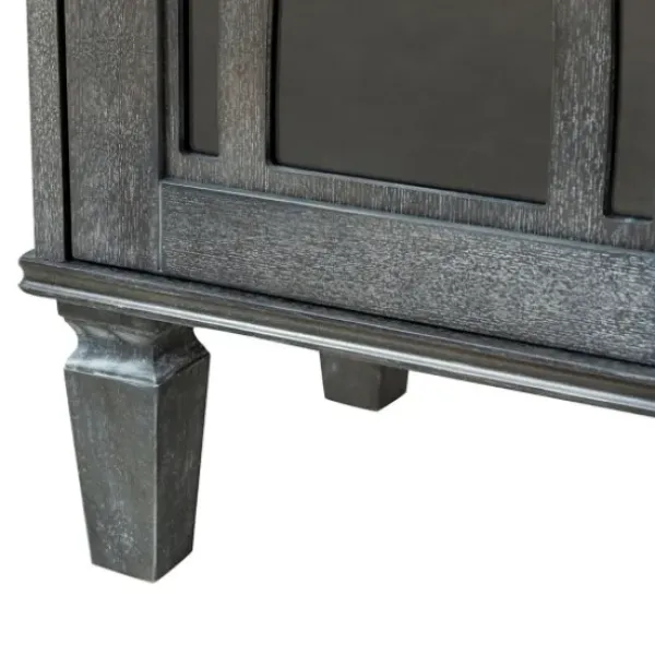 Cabinets & Sideboards-Kirkland's Home Eleanora Wood 4-Door Sideboard Gray
