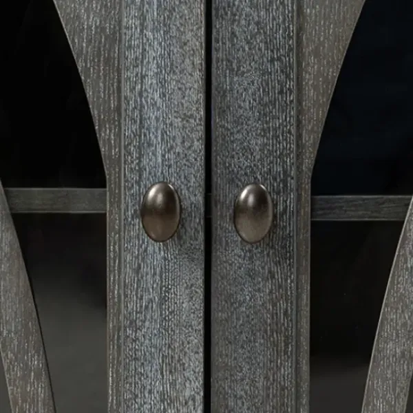 Cabinets & Sideboards-Kirkland's Home Eleanora Wood 4-Door Sideboard Gray