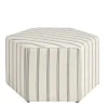 Benches & Ottomans-Kirkland's Home Ellen Stripe Martha Stewart Cocktail Ottoman Ivory