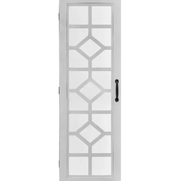 Armoires-Kirkland's Home Eloise Armoire Jewelry Mirror White