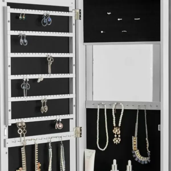 Armoires-Kirkland's Home Eloise Armoire Jewelry Mirror White