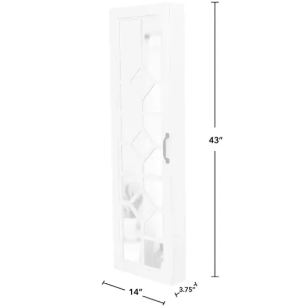 Armoires-Kirkland's Home Eloise Armoire Jewelry Mirror White
