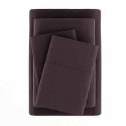 Bed Sheets-Kirkland's Home Embossed Checkered 3-Pc. Twin Sheet Set Purple