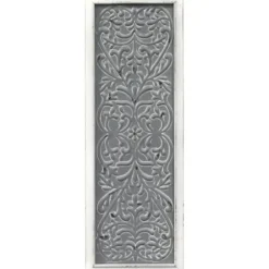 Wall Plaques-Kirkland's Home Embossed Metal Panel Wall Plaque Gray/White