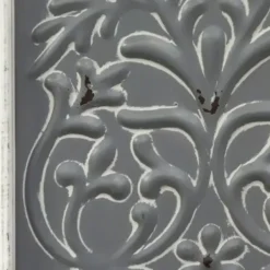 Wall Plaques-Kirkland's Home Embossed Metal Panel Wall Plaque Gray/White