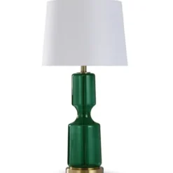 Table Lamps-Kirkland's Home Emerald Seeded Glass Table Lamp White
