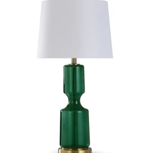 Table Lamps-Kirkland's Home Emerald Seeded Glass Table Lamp White