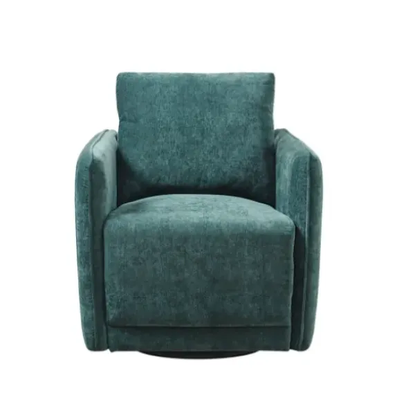 Accent Chairs-Kirkland's Home Emerald Textured Arm Swivel Accent Chair Green