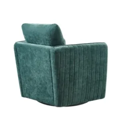 Accent Chairs-Kirkland's Home Emerald Textured Arm Swivel Accent Chair Green