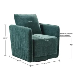 Accent Chairs-Kirkland's Home Emerald Textured Arm Swivel Accent Chair Green