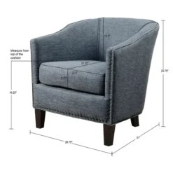 Accent Chairs-Kirkland's Home Emery Barrel Accent Chair Blue