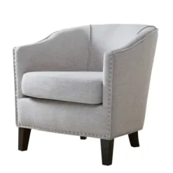 Accent Chairs-Kirkland's Home Emery Barrel Accent Chair Ivory
