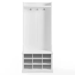 Entryway Furniture-Kirkland's Home Emily White Wood Storage Cube Hall Tree