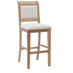 Bar Stools & Counter Height Stools-Kirkland's Home Emma Bar Stool With Nailhead Trim Gray