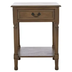 Accent & End Tables-Kirkland's Home Emory Natural Single Drawer Accent Table Black