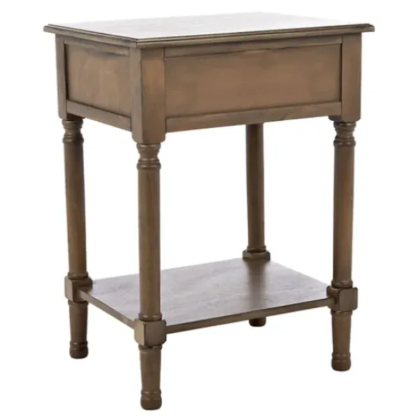 Accent & End Tables-Kirkland's Home Emory Natural Single Drawer Accent Table Black