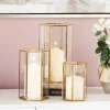 Lanterns-Kirkland's Home En Geometric 3-Pc. Decorative Lantern Set Gold
