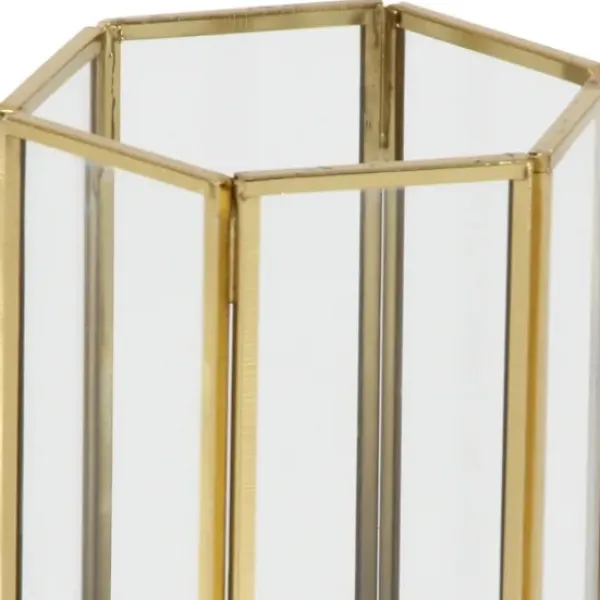Lanterns-Kirkland's Home En Geometric 3-Pc. Decorative Lantern Set Gold
