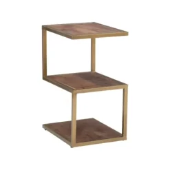 Accent & End Tables-Kirkland's Home En Shelves S-Frame Accent Table Gold