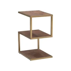 Accent & End Tables-Kirkland's Home En Shelves S-Frame Accent Table Gold