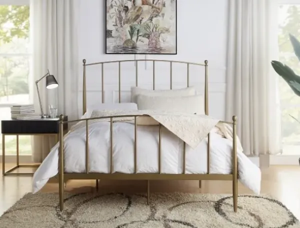 Beds & Headboards-Kirkland's Home En Sun Modern Arch Full Bed Frame Gold