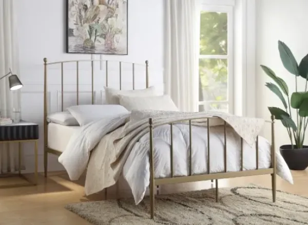 Beds & Headboards-Kirkland's Home En Sun Modern Arch Full Bed Frame Gold