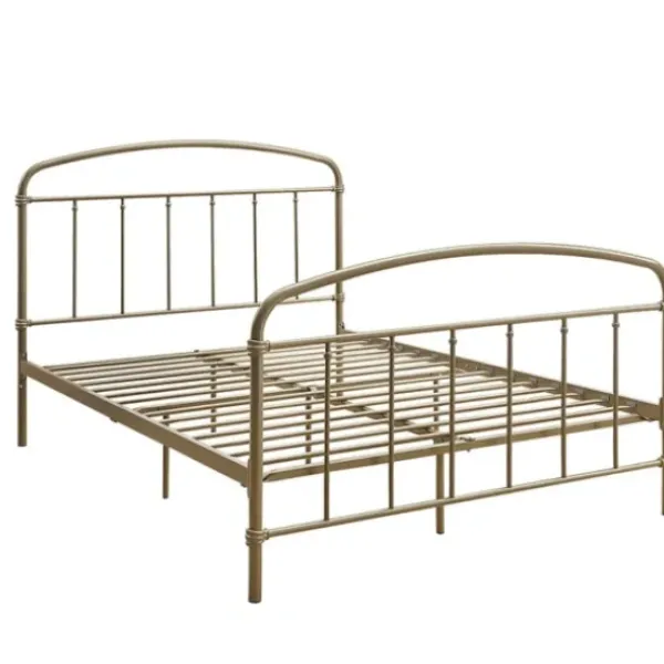 Beds & Headboards-Kirkland's Home En Sun Vintage Arch Full Bed Frame Gold