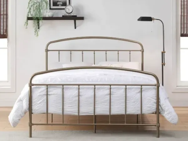 Beds & Headboards-Kirkland's Home En Sun Vintage Arch Queen Bed Frame Gold