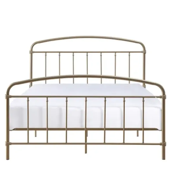 Beds & Headboards-Kirkland's Home En Sun Vintage Arch Queen Bed Frame Gold