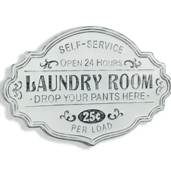 Wall Quotes & Signs-Kirkland's Home Enamel Laundry Room Wall Plaque White/Black