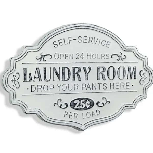 Wall Quotes & Signs-Kirkland's Home Enamel Laundry Room Wall Plaque White/Black