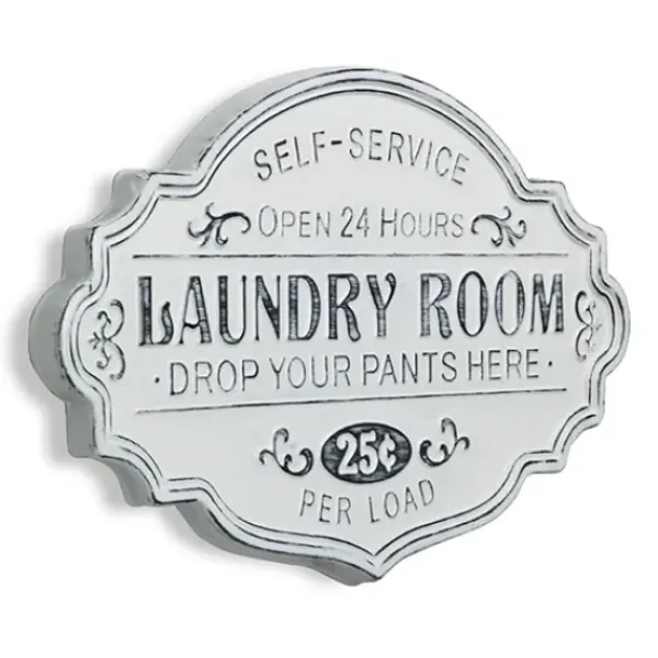 Wall Quotes & Signs-Kirkland's Home Enamel Laundry Room Wall Plaque White/Black