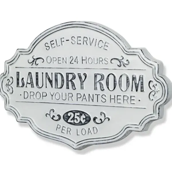 Wall Quotes & Signs-Kirkland's Home Enamel Laundry Room Wall Plaque White/Black
