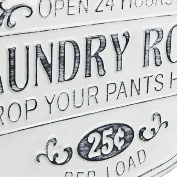Wall Quotes & Signs-Kirkland's Home Enamel Laundry Room Wall Plaque White/Black
