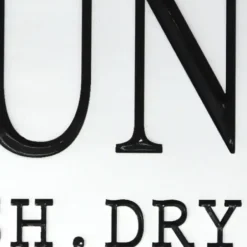 Wall Quotes & Signs-Kirkland's Home Enamel Laundry Wash Dry Fold Wall Plaque White/Black