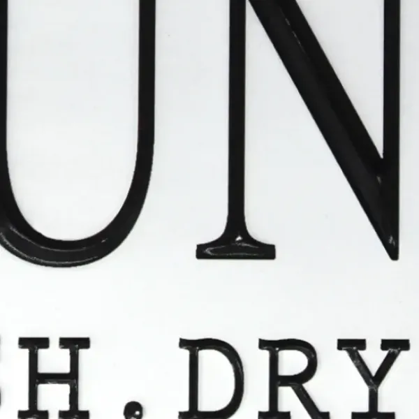 Wall Quotes & Signs-Kirkland's Home Enamel Laundry Wash Dry Fold Wall Plaque White/Black