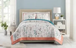 Quilts-Kirkland's Home English Garden Full/Queen 3-Pc. Quilt Set Blue/Orange/White