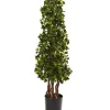 Trees & Topiaries-Kirkland's Home English Ivy Spiral Tree, 3.5 Ft.
