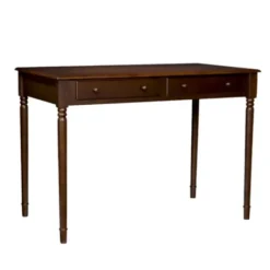 Office Furniture-Kirkland's Home Espresso Classic 2-Drawer Wood Desk Brown