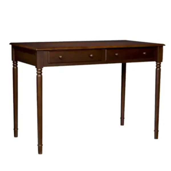 Office Furniture-Kirkland's Home Espresso Classic 2-Drawer Wood Desk Brown