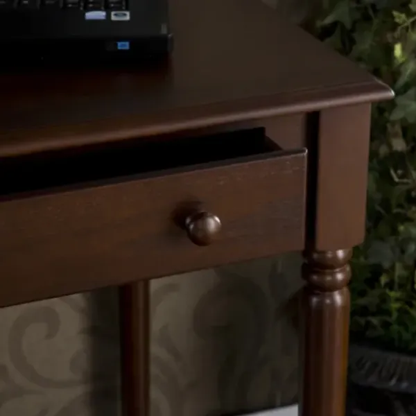 Office Furniture-Kirkland's Home Espresso Classic 2-Drawer Wood Desk Brown