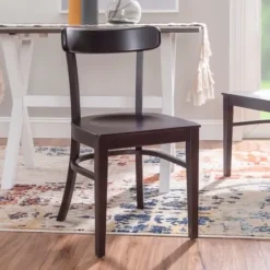 Accent Chairs-Kirkland's Home Espresso Curved Plank 2-Pc. Accent Chair Set Brown