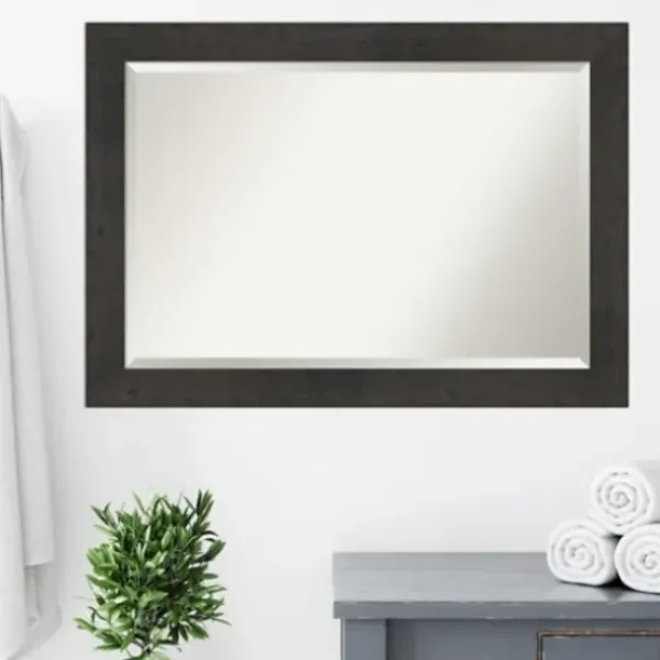 Framed Mirrors-Kirkland's Home Espresso Plank Beveled Mirror