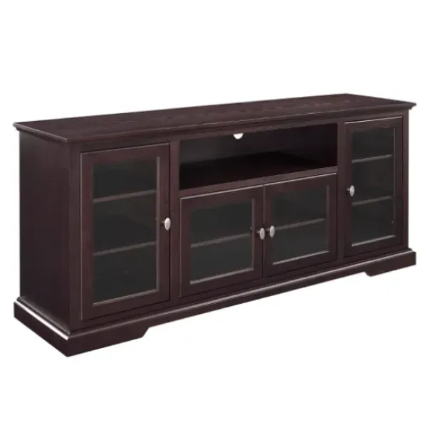 Tv Stands & Media Consoles-Kirkland's Home Espresso Wood Highboy Tv Stand Brown